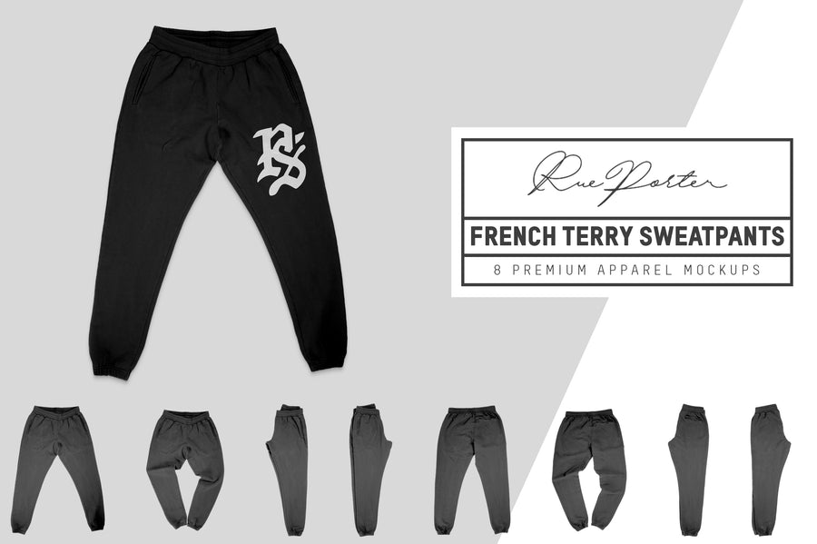 Rue Porter French Terry Sweatpants Mockups