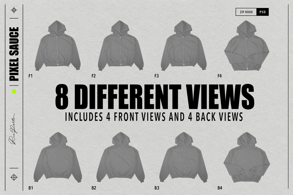 Rue Porter Zip Hoodie Mockups
