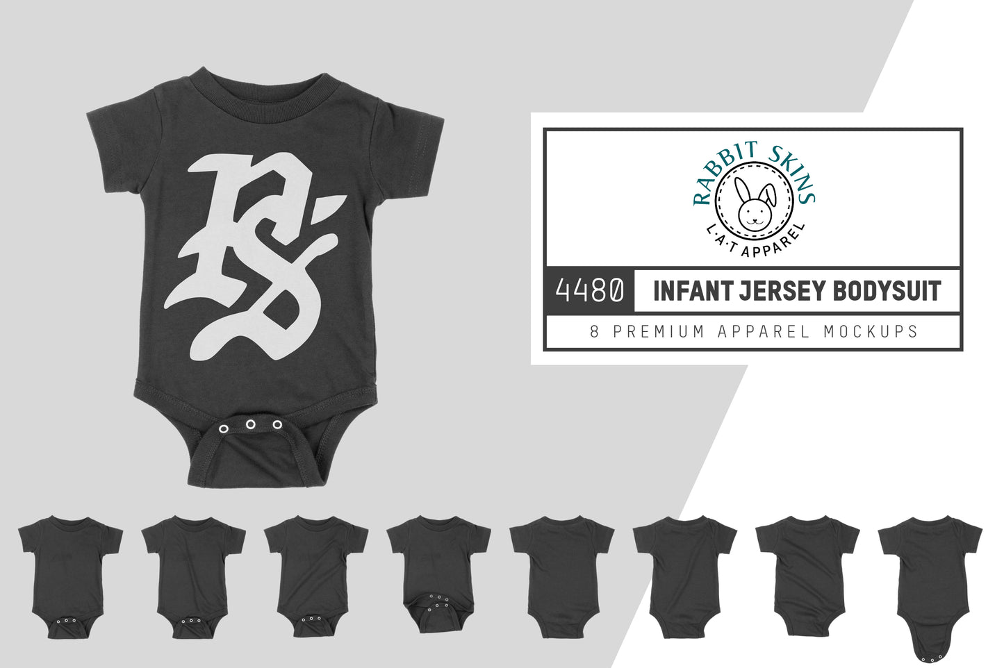 Rabbit Skins 4480 Infant Bodysuit Mockups