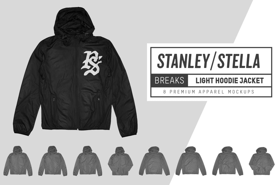 Stanley/Stella Breaks Light Hoodie Jacket Mockups