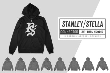 Stanley/Stella Connector Zip-Thru Hoodie Mockups