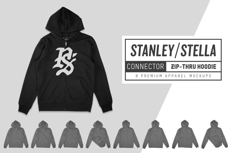Stanley/Stella Connector Zip-Thru Hoodie Mockups
