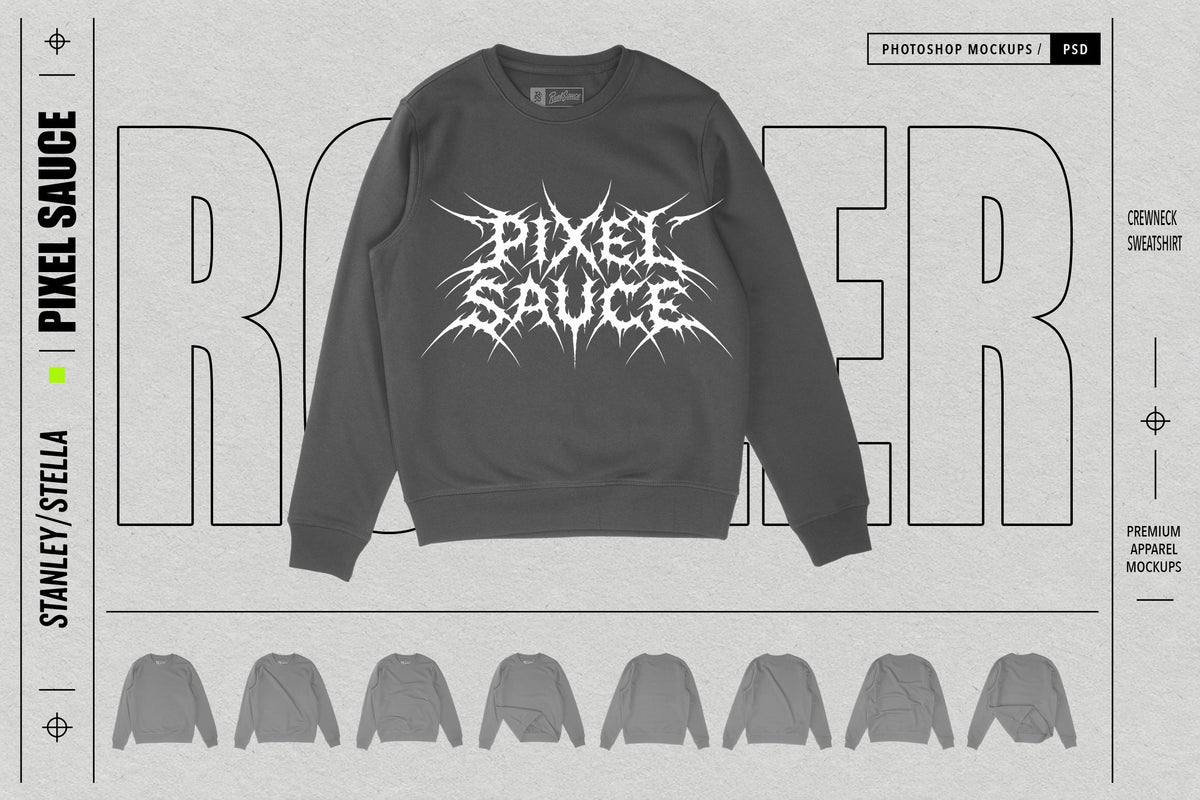 Stanley/Stella Roller Crewneck Sweatshirt Mockups