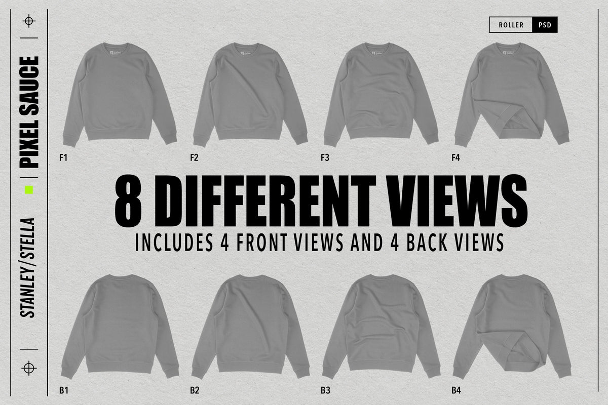 Stanley/Stella Roller Crewneck Sweatshirt Mockups