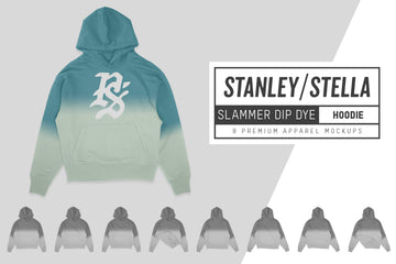 Stanley/Stella Slammer Dip Dye Hoodie Mockups