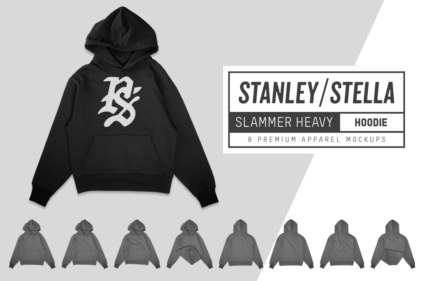 Stanley/Stella Heavy Relaxed Hoodie Mockups