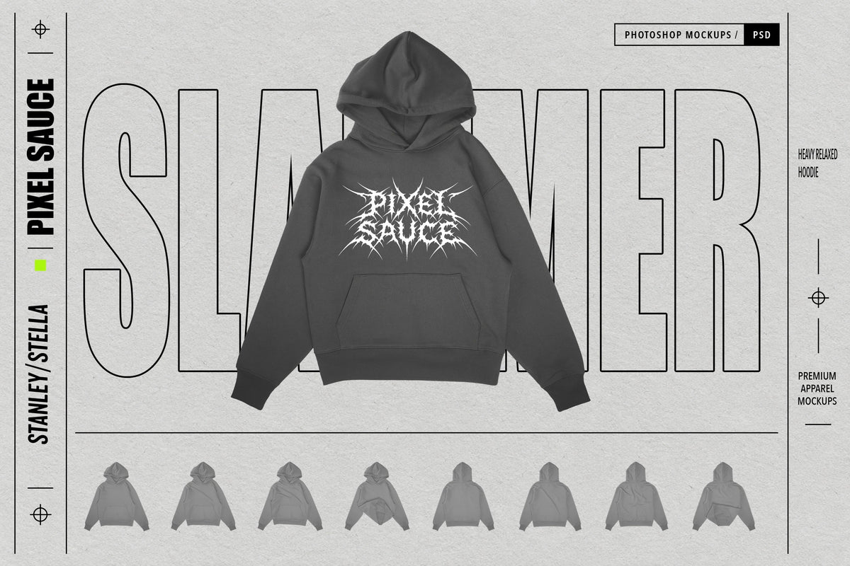 Stanley/Stella Heavy Relaxed Hoodie Mockups