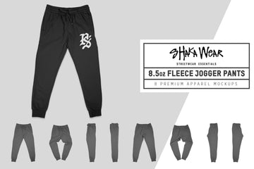 Shaka Wear 8.5oz Fleece Jogger Sweatpants Mockups