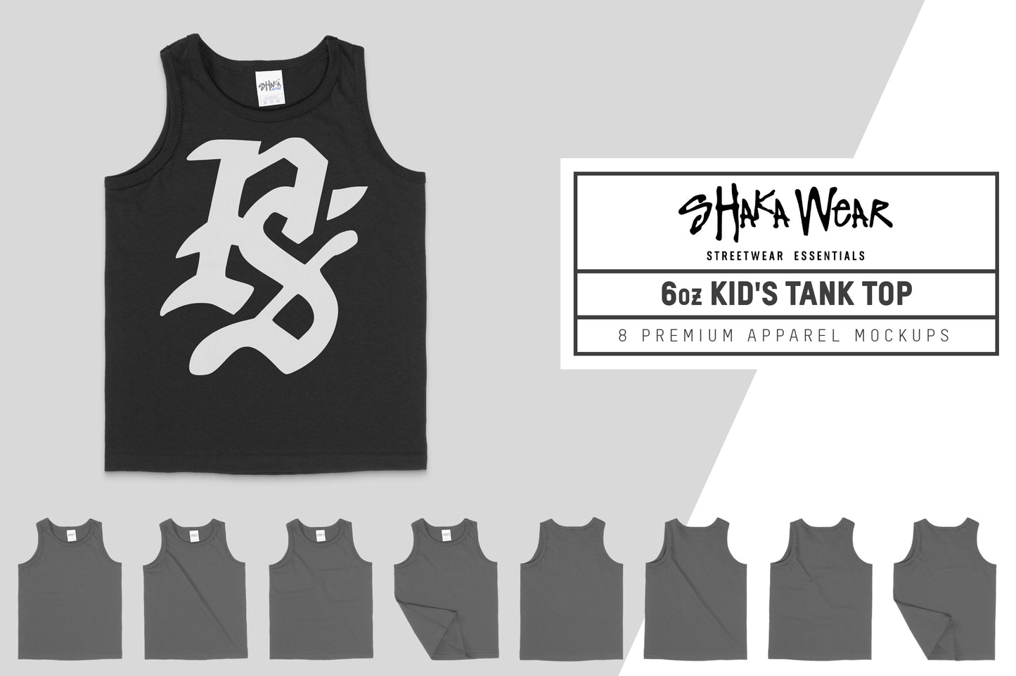 Shaka Wear 6oz Kid's Tank Top Mockups