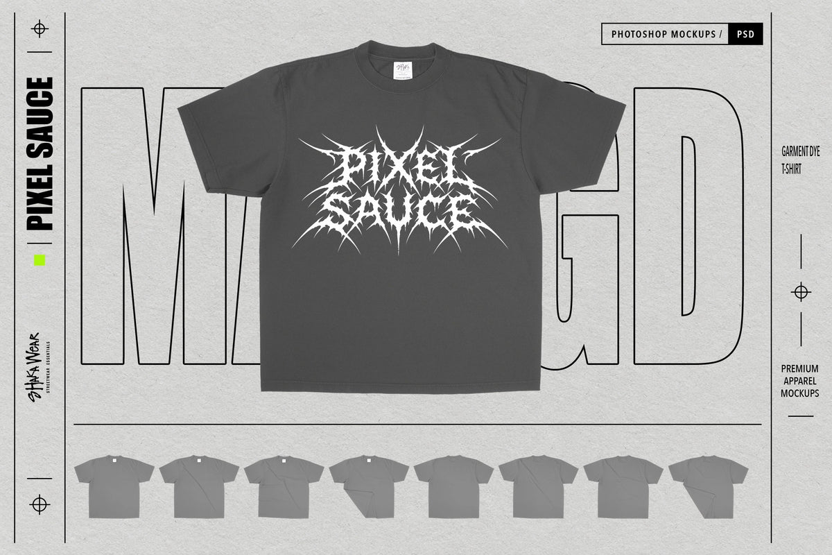 Shaka Wear Max Heavyweight Garment Dye T-Shirts mockup image 1