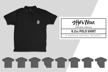 Shaka Wear 6.2oz Polo Shirt Mockups
