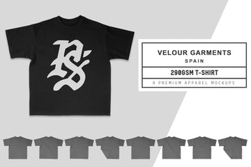 Velour Garments 290GSM T-Shirt Mockups