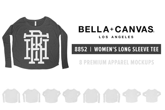 Bella + Canvas 8852 Women's Long Sleeve T-Shirt Mockups