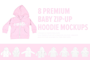 Premium Baby Zip-Up Hoodie Mockups