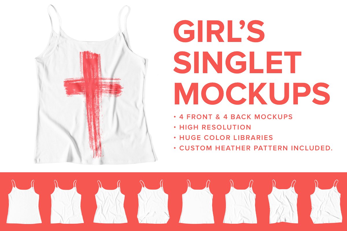 Premium Girl's Singlet Mockups