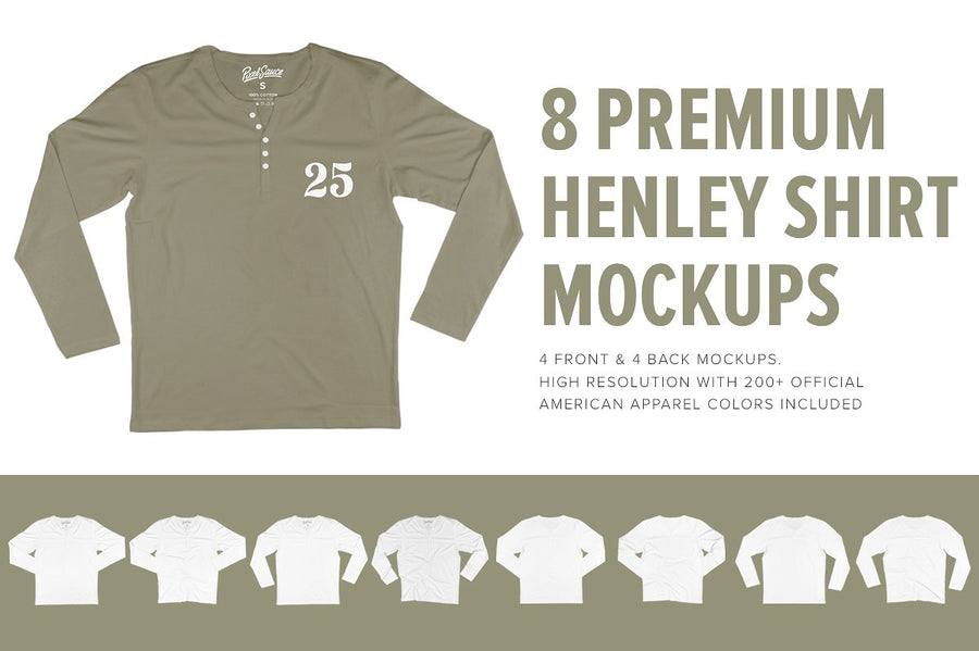 Premium Henley Shirt Mockups
