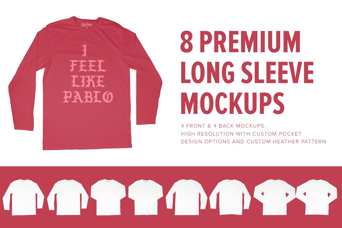 Premium Longsleeve T-Shirt Mockups