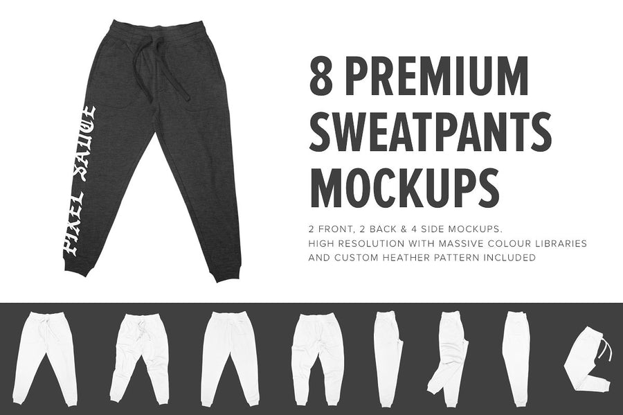 Black, White Sweatpants Template SVG. Graphic by ClothingArtStudio ·  Creative Fabrica