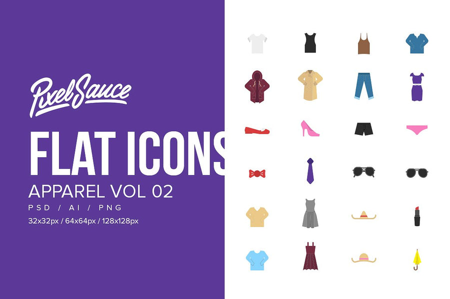 Clothes & Apparel Flat Icons Vol 02