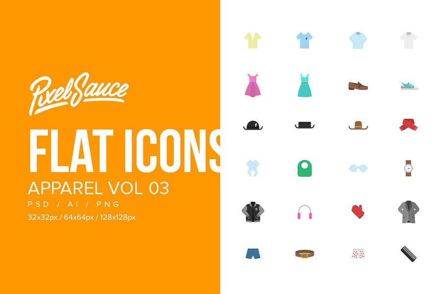Clothes & Apparel Flat Icons Vol 03