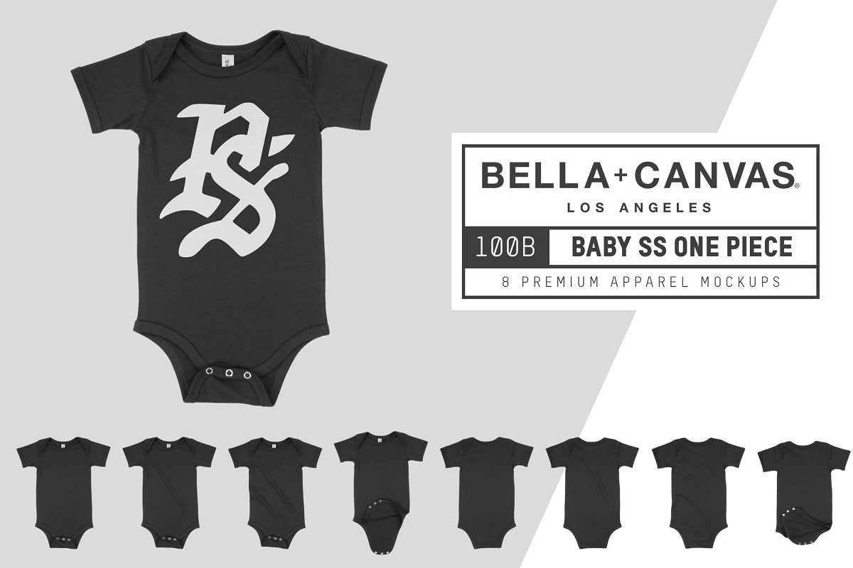 Bella + Canvas 100B Baby One Piece Mockups