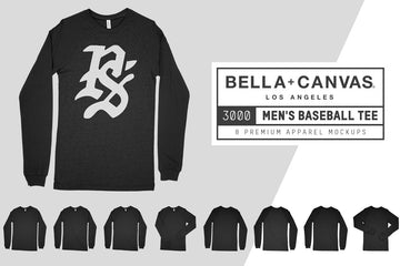 Bella Canvas 3000 Baseball T-Shirt  Mockups
