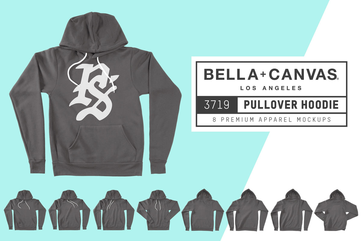 Bella + Canvas 3719 Pullover Hoodie Mockups