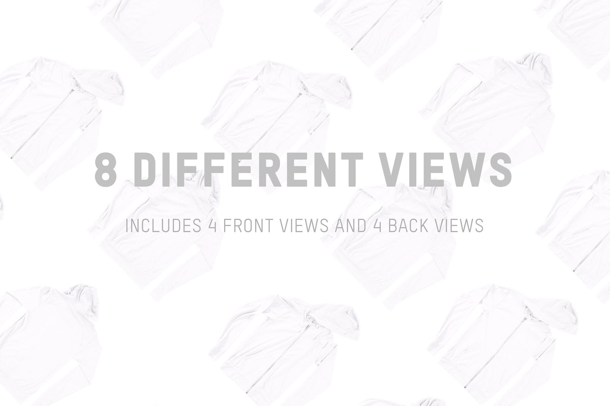 Bella + Canvas 3939 Zip-Up Hoodie Mockups