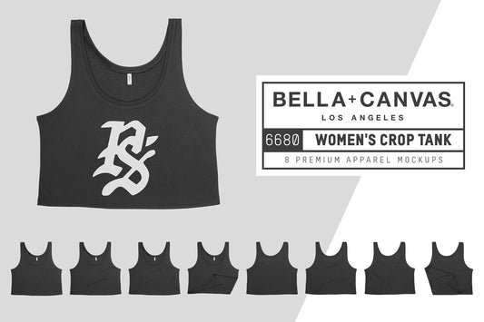 Bella + Canvas 6680 Women's Crop Tank Mockups