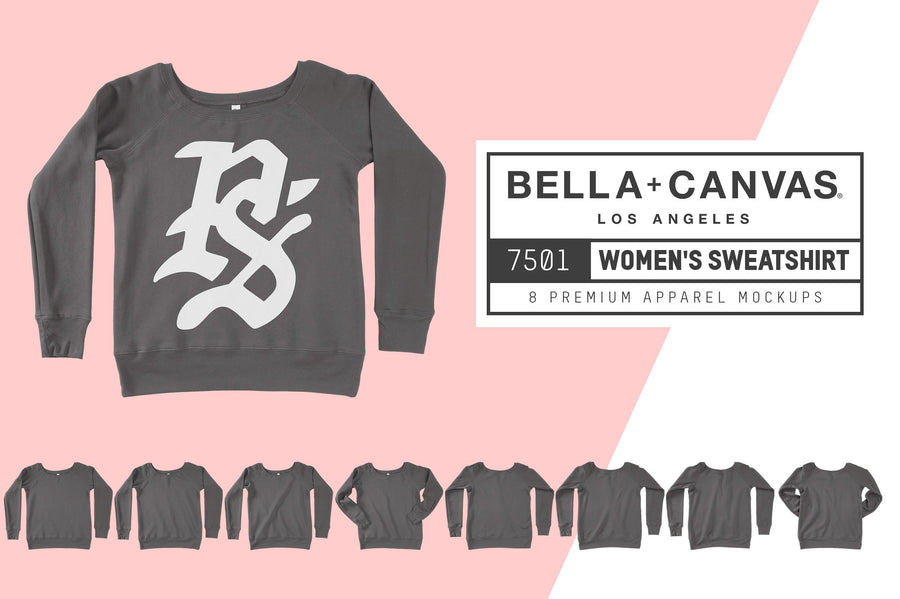 Bella Canvas 7501 Women's Sweatshirt Mockups
