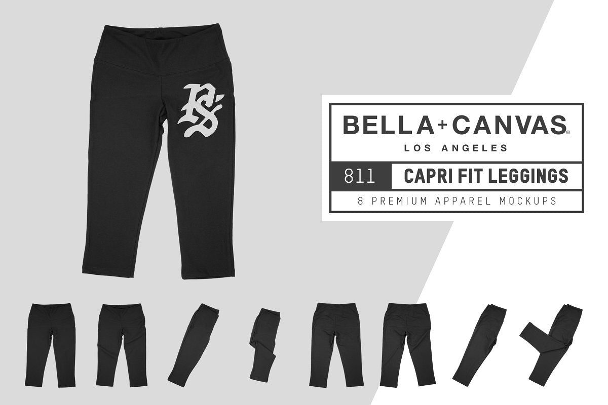 Bella + Canvas 811 Capri Fit Leggings Mockups