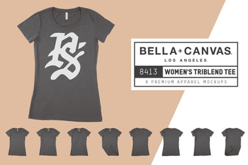 Bella Canvas 8413 Women's Triblend T-Shirt Mockups