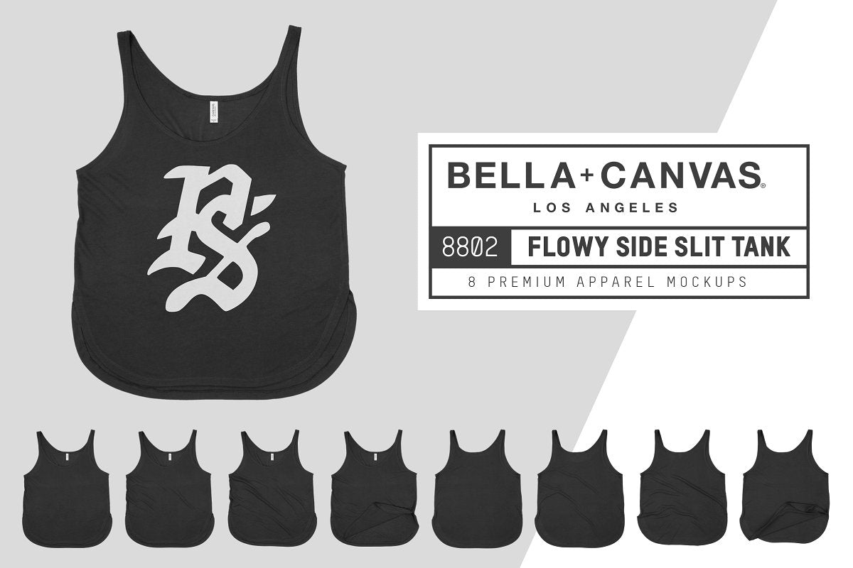 Bella + Canvas 8802 Side Slit Tank Top Mockups