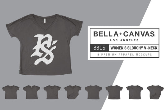 Bella + Canvas 8815 Women's Slouchy V-Neck Mockups