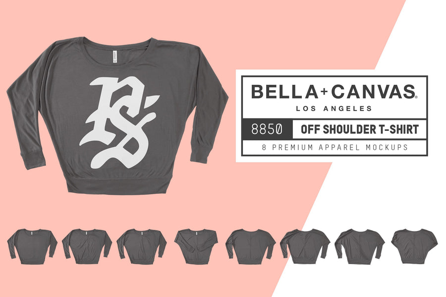 Bella Canvas 8850 Off Shoulder T-Shirt Mockups