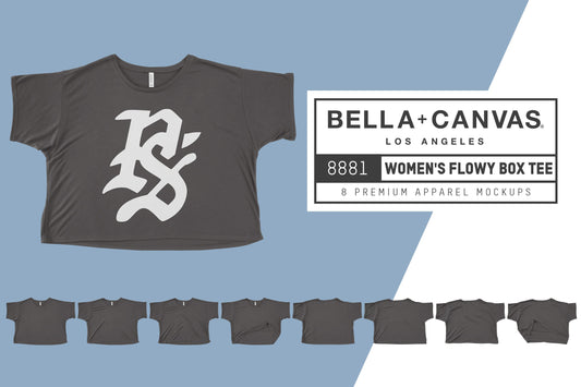 Bella + Canvas 8881 Flowy Boxy T-Shirt Mockups