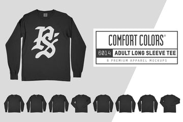Comfort Colors 6014 Long Sleeve T-Shirt Mockups