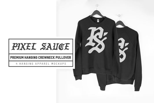 Hanging Crewneck Pullover Mockups