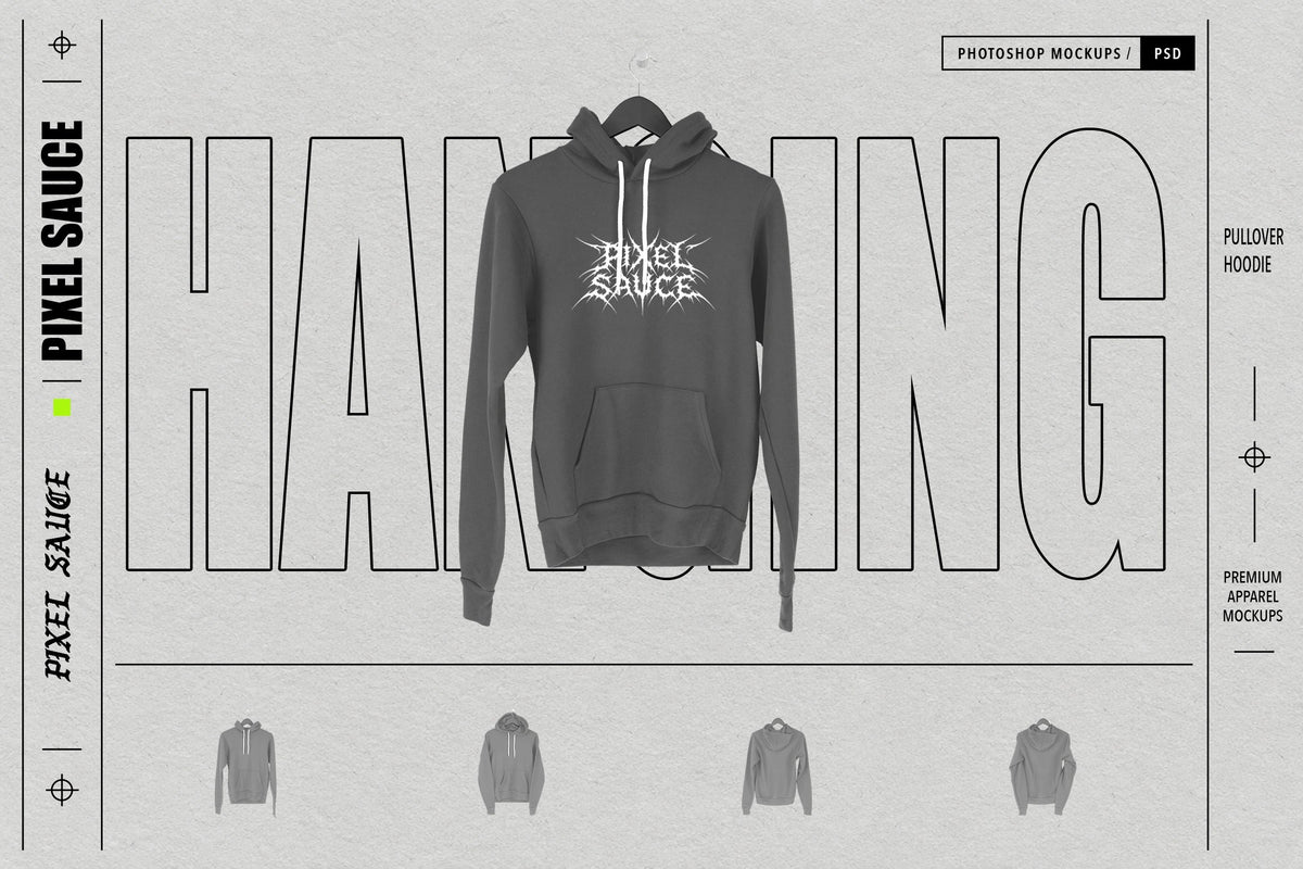 Hanging Pullover Hoodie Mockups