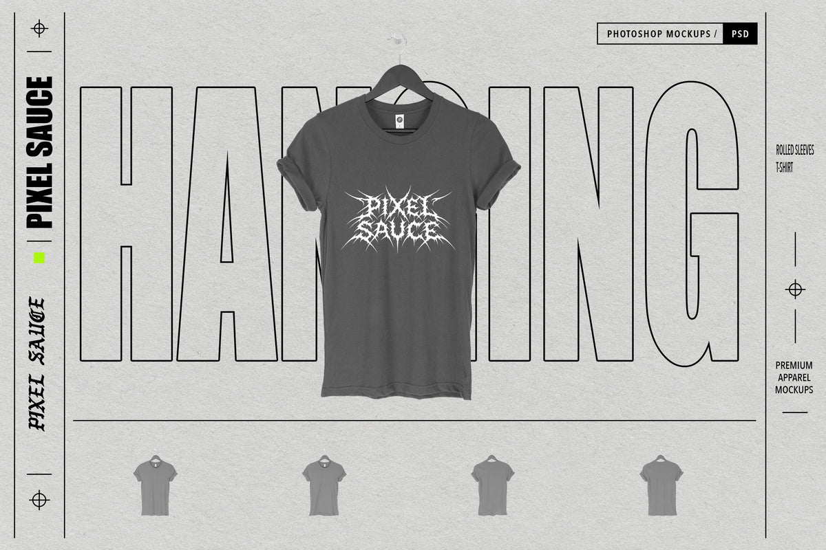Hanging T-Shirt Rolled Sleeves Mocks
