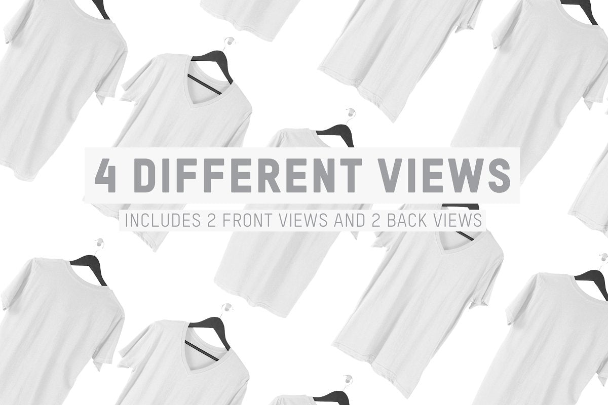 Hanging V-Neck T-Shirt Mockups