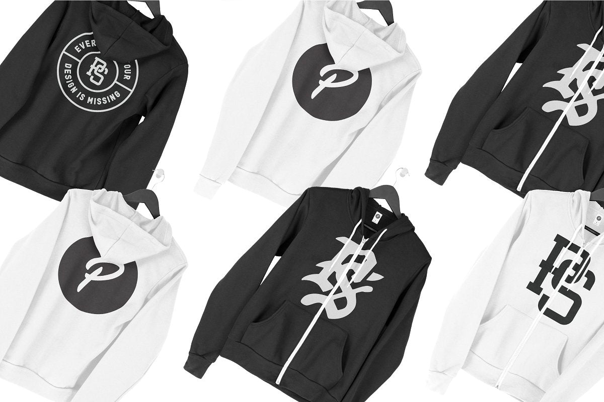 Hanging Zip-Up Hoodie Mockups