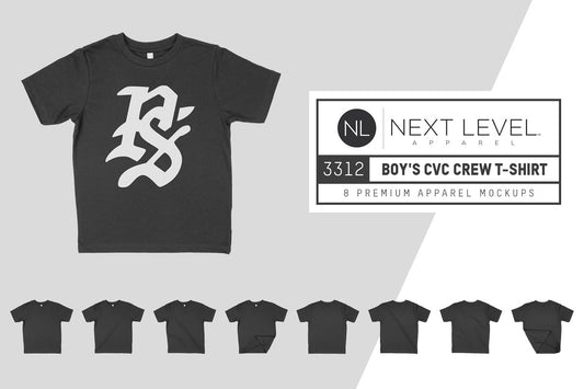 Next Level 3312 Boy's CVC T-Shirt Mockups