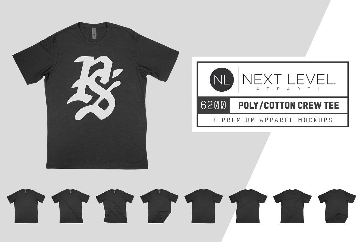 Next Level 6200 Poly Cotton T-Shirt Mockups